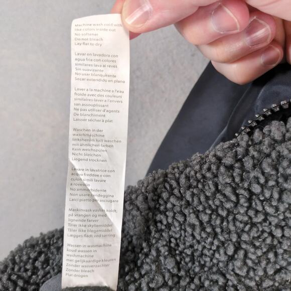 Fabletics Reversible Black Hoodie Jacket Women's S Polar Fleece Sherpa & Nylon - Picture 9 of 10